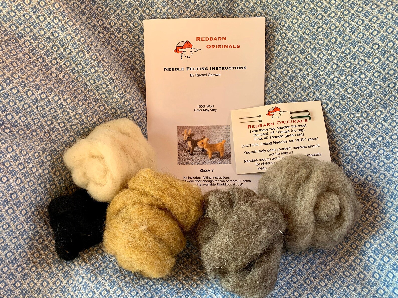 Kit Needle Felted Goat Kit Farm Craft Kit Fiber Art Needle Etsy