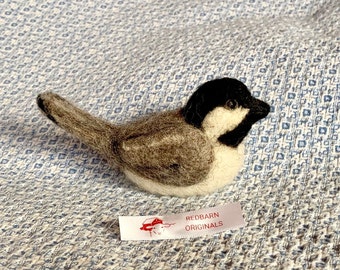 Kit Chickadee Needle Felting Kit  Easy Craft Kit Bird Kit Needle Felted Birds Fiber Art DIY Felting Wool