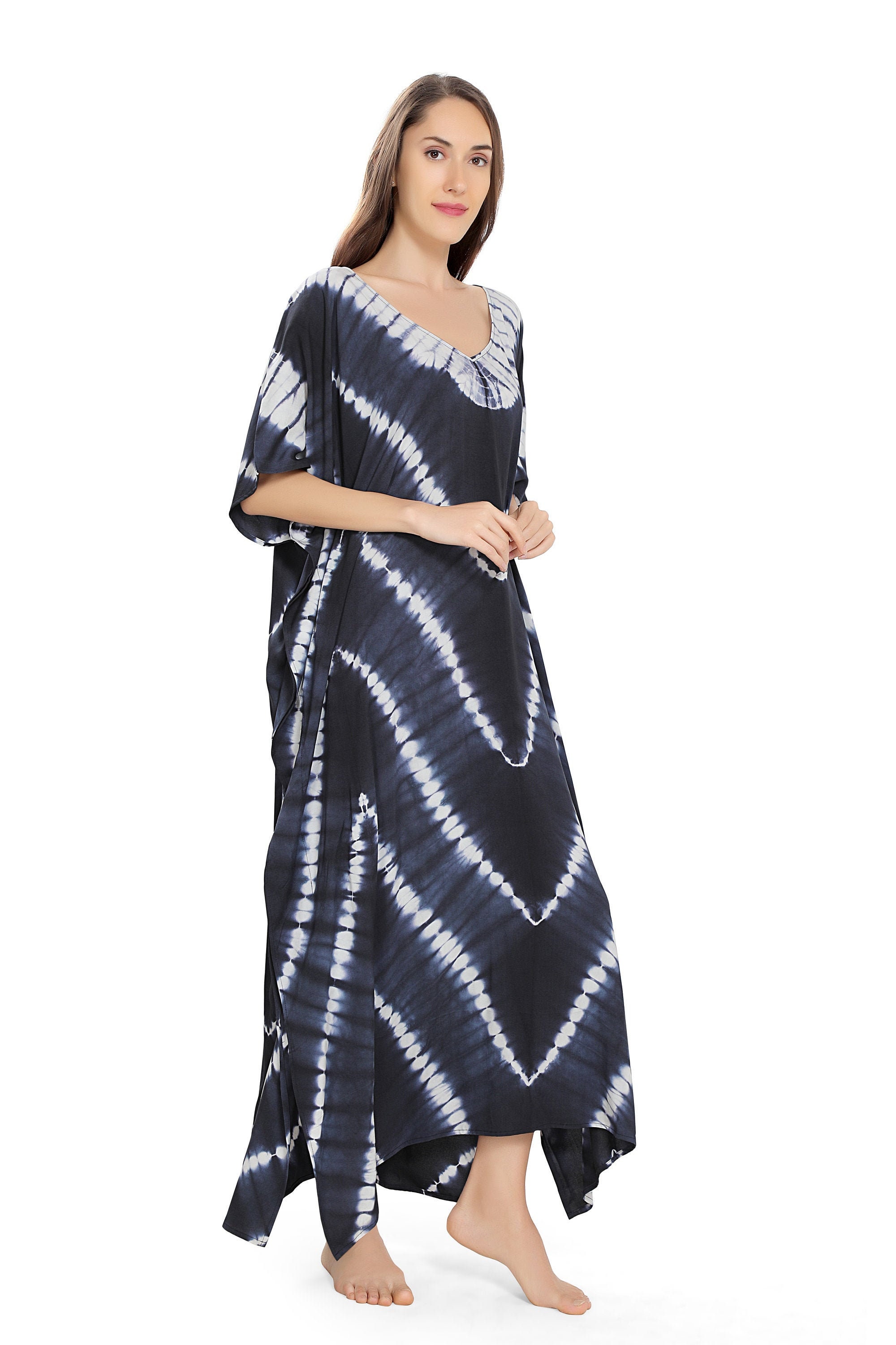 Kaftan dress Hand Tie dyed kaftan One size dress Pool party Etsy