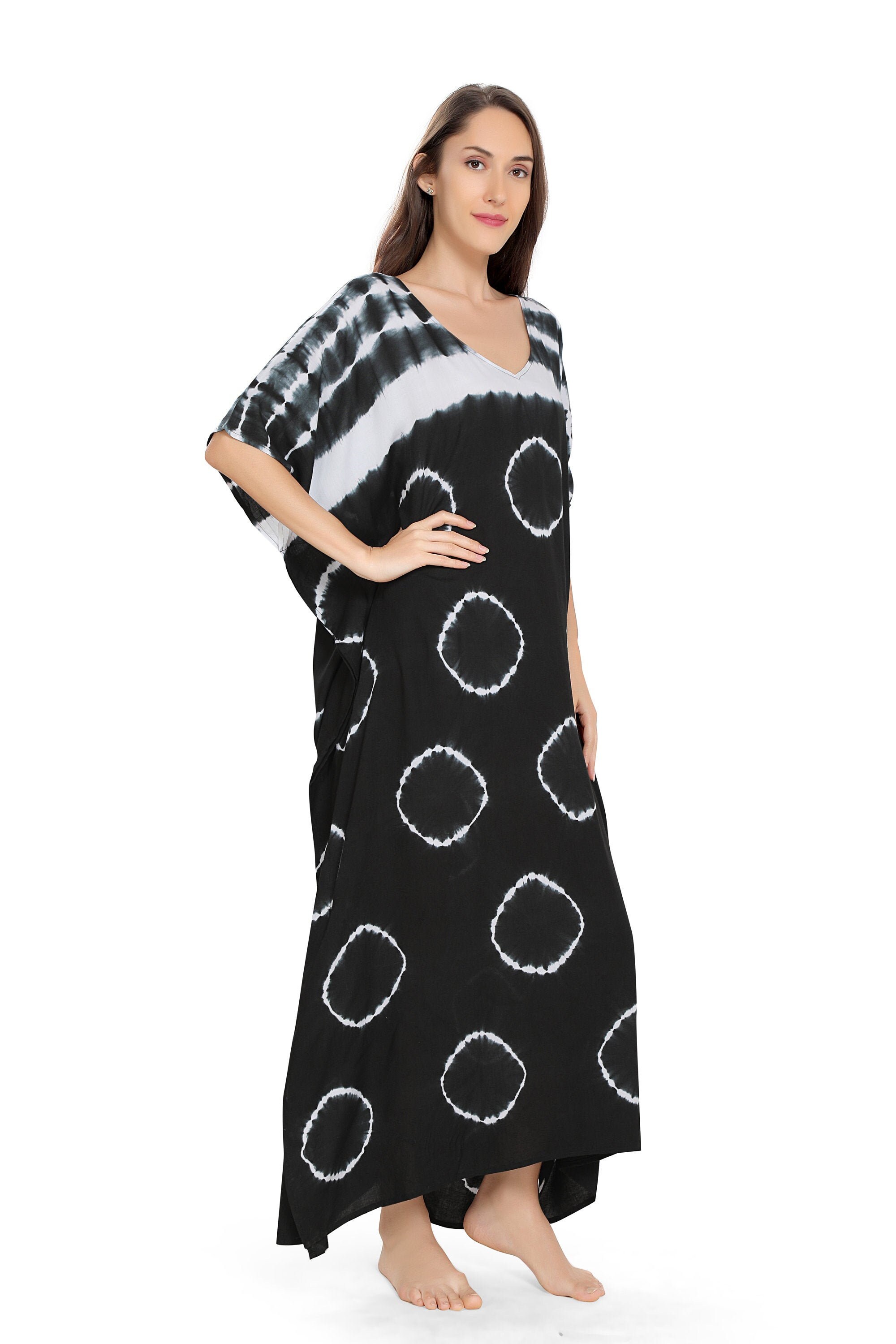 Kaftan, Cotton Kaftan, Hand Tie Dyed Kaftan, One Size Dress, Tie Dye