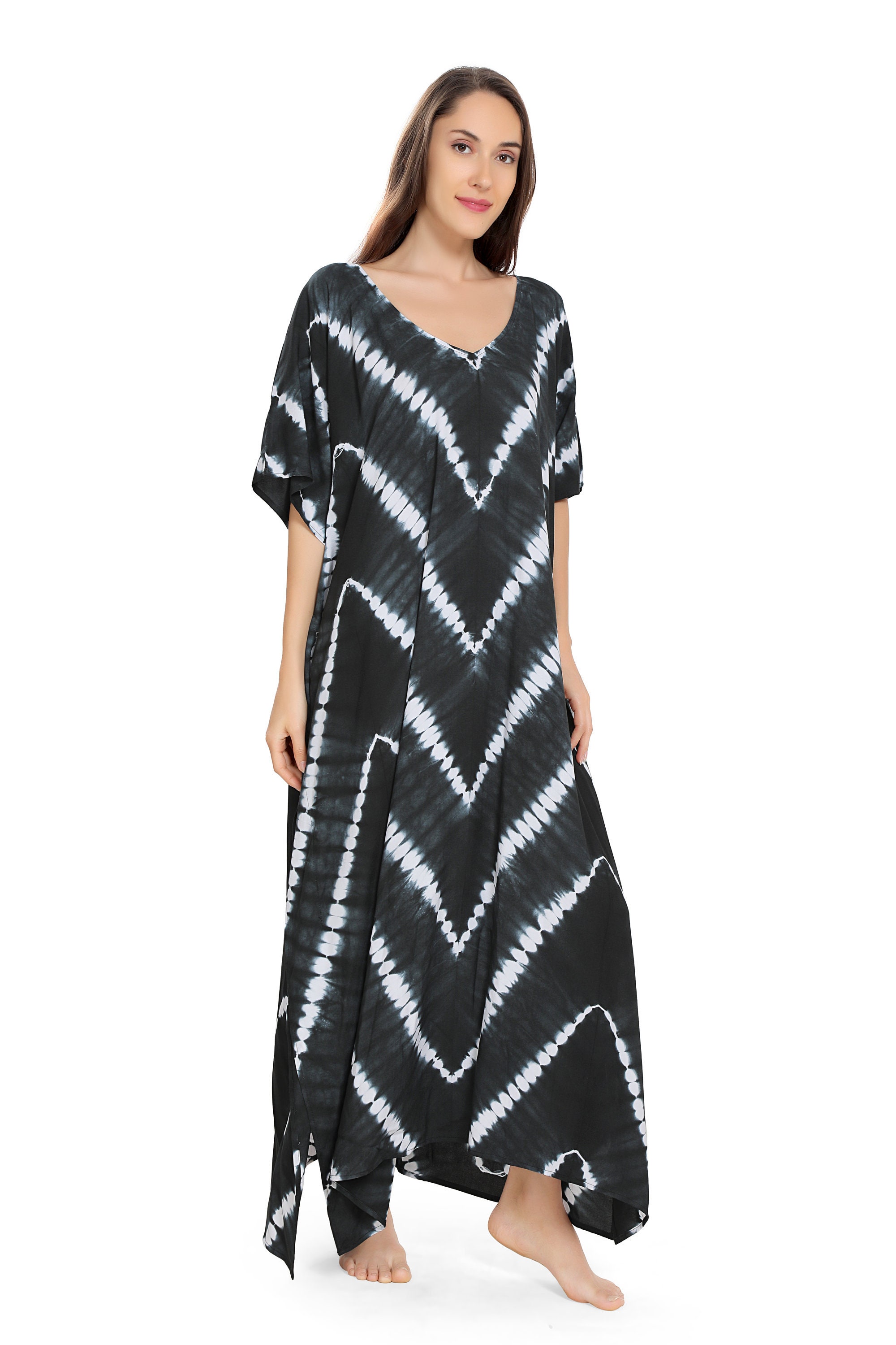 Kaftan, Cotton Kaftan, Hand Tie Dyed Kaftan, One Size Dress, Tie Dye