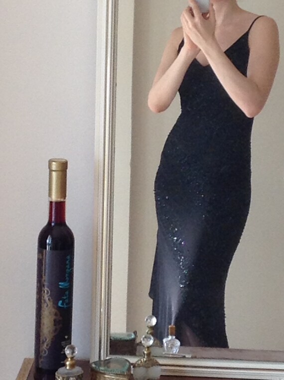 Evening gown ball gown black S 36 sequin party cel