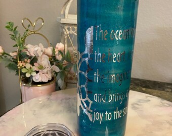 TURTLE Handmade Tumbler 20oz Stainless Steel w/Lid and straw