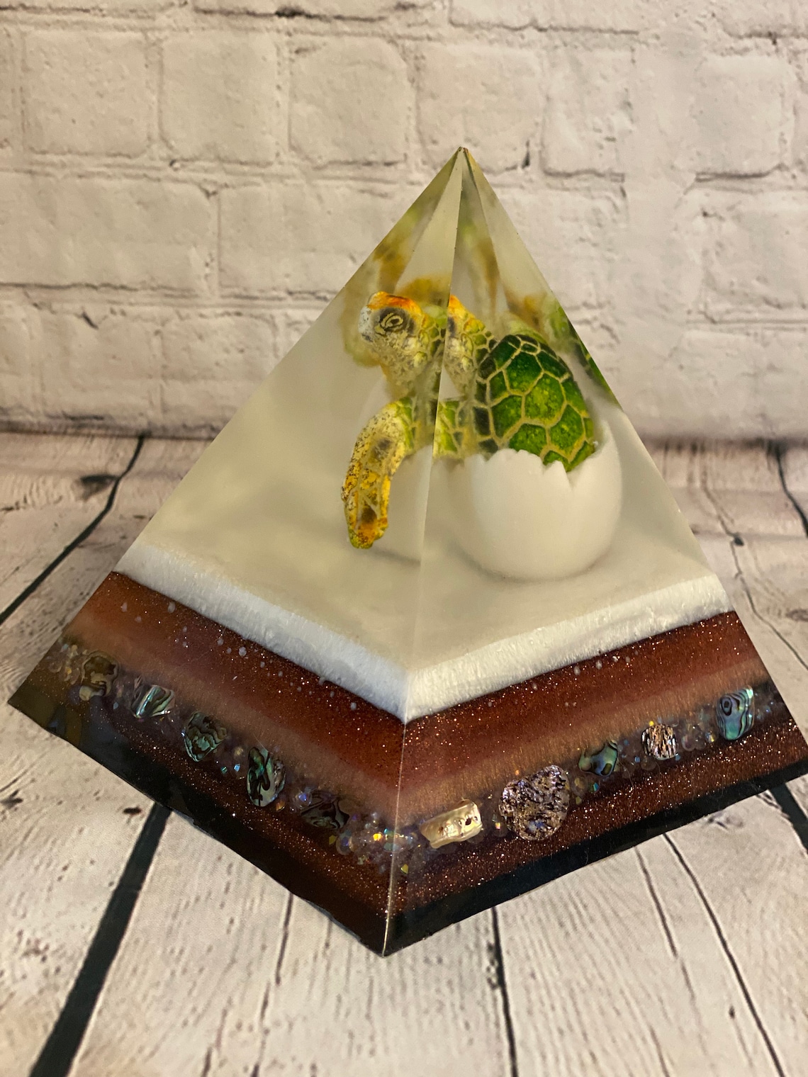 HANDMADE RESIN PYRAMID With Turtle Etsy