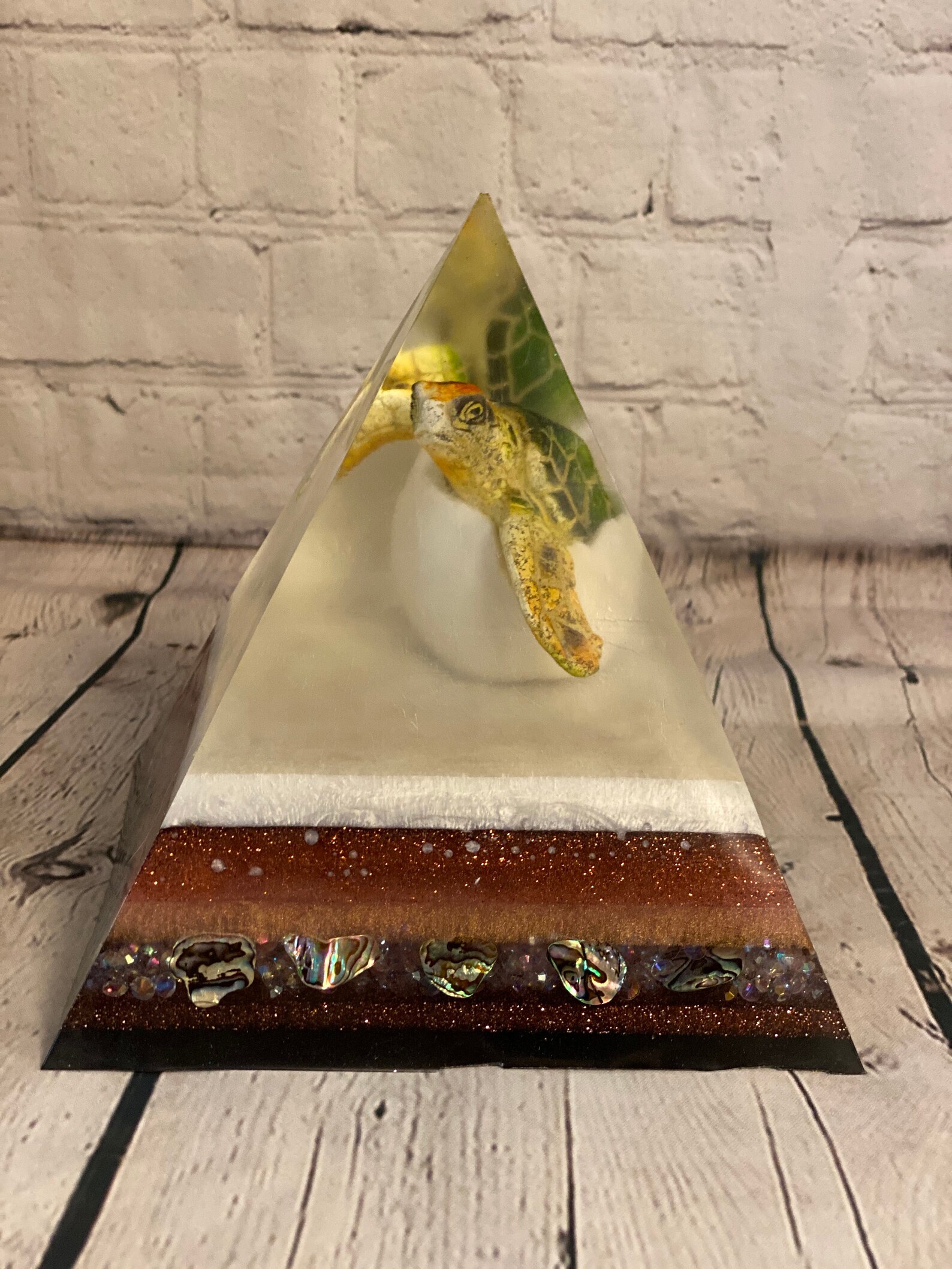 HANDMADE RESIN PYRAMID With Turtle Etsy