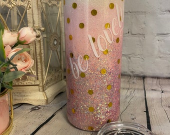 BE LOVELY Handmade Stainless Steel Tumbler 20oz Stainless Steel w/Lid and straw
