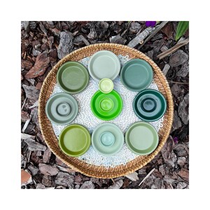 Green Terra-Cotta Ceramic Clay Plant Saucer, With Matte, Satin or Gloss Finish, SAUCER ONLY for Outdoor and Indoor Gardening