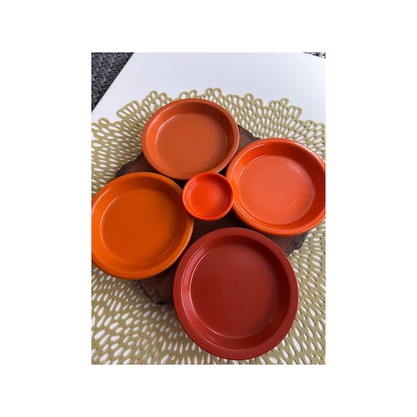 Orange Terra-Cotta Ceramic Clay Plant Saucer, With Matte, Satin or Gloss Finish, SAUCER ONLY for Outdoor and Indoor Gardening