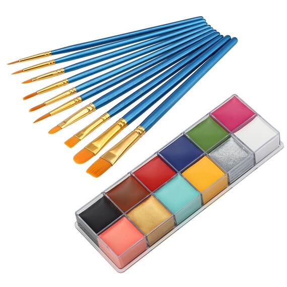 12 Colors Face Paint Oil Painting Art Make Up Tool - How To Make Teal Color Oil Paint