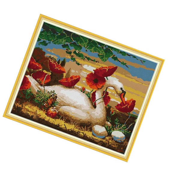 Swan Stamped & Counted Cross Stitch Kits for Beginners 11CT 