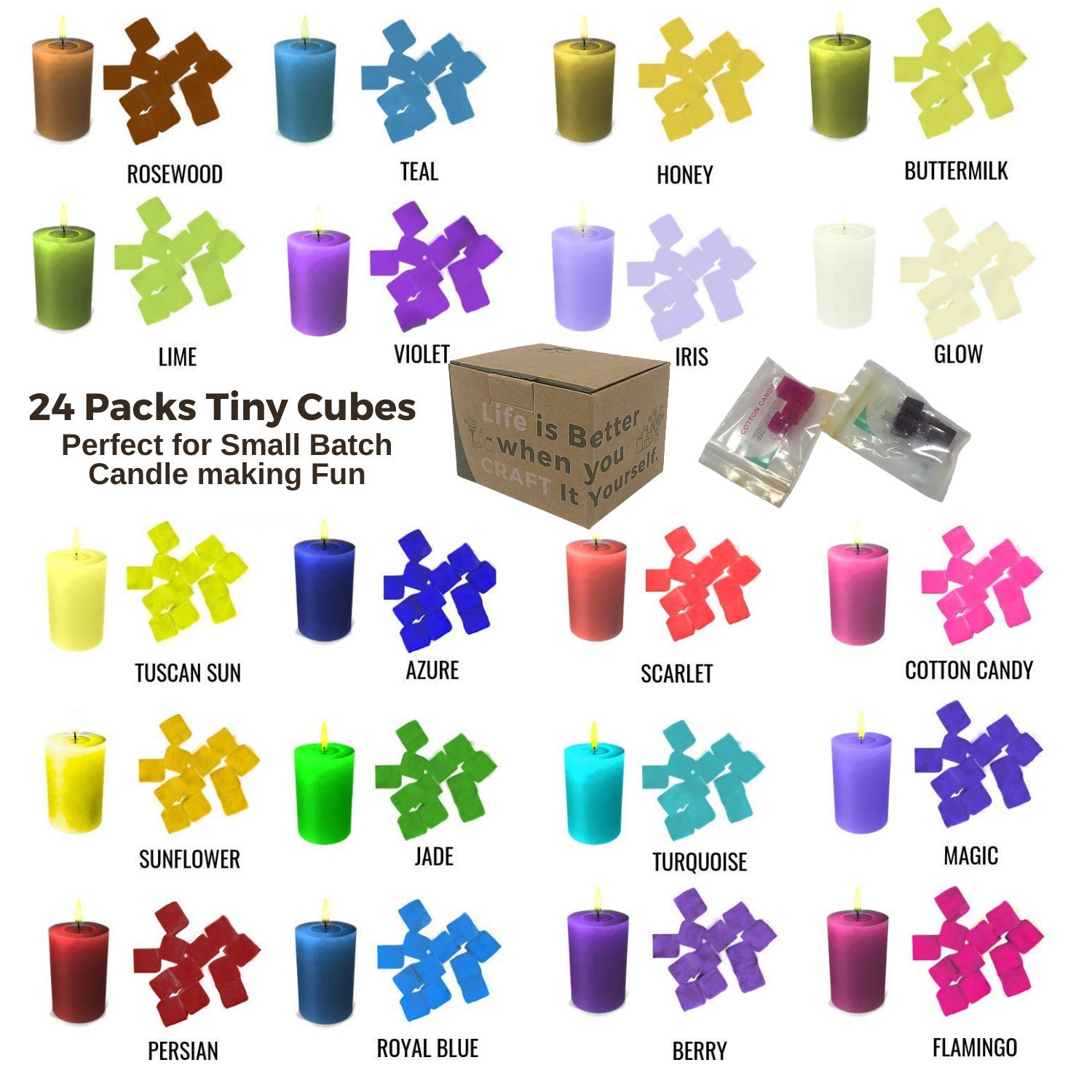 Wax Dye 24 Colorscandle Color Dye Candle Dye Blocks Candle Making