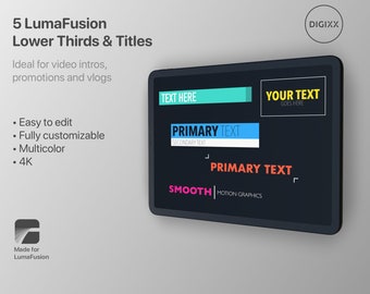 5 LumaFusion Lower Thirds for iPhone & iPad Video Editing - Pack4