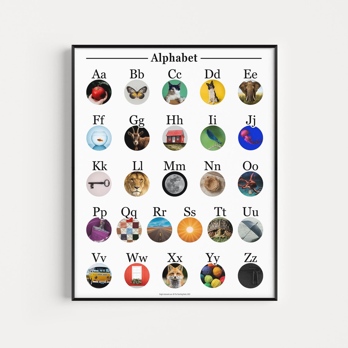 Alphabet Chart Bookface Montessori Phonics Poster Educational Resources