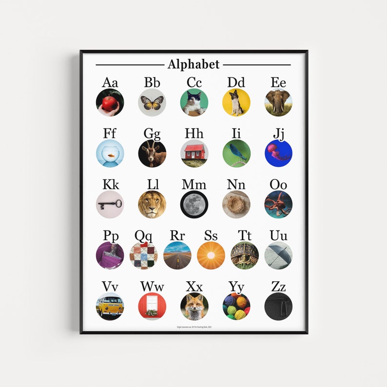 Alphabet Chart Bookface Montessori Phonics Poster Educational Resources Reading Homeschool & Kid's Room Décor PDF JPEG Printable image 8