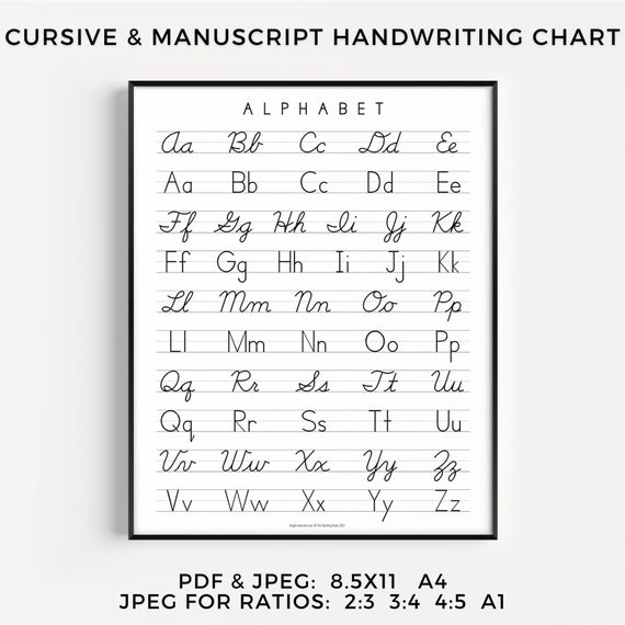 Cursive Writing Mini Chart Stickers