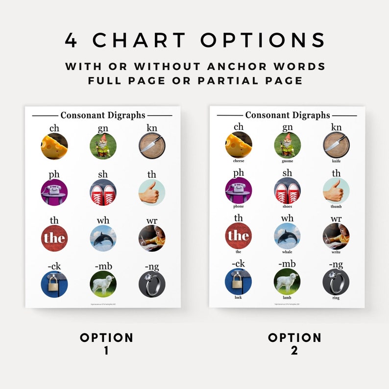 Digraphs Photo Phonics Chart (level 2) | Montessori Chart | Educational ...