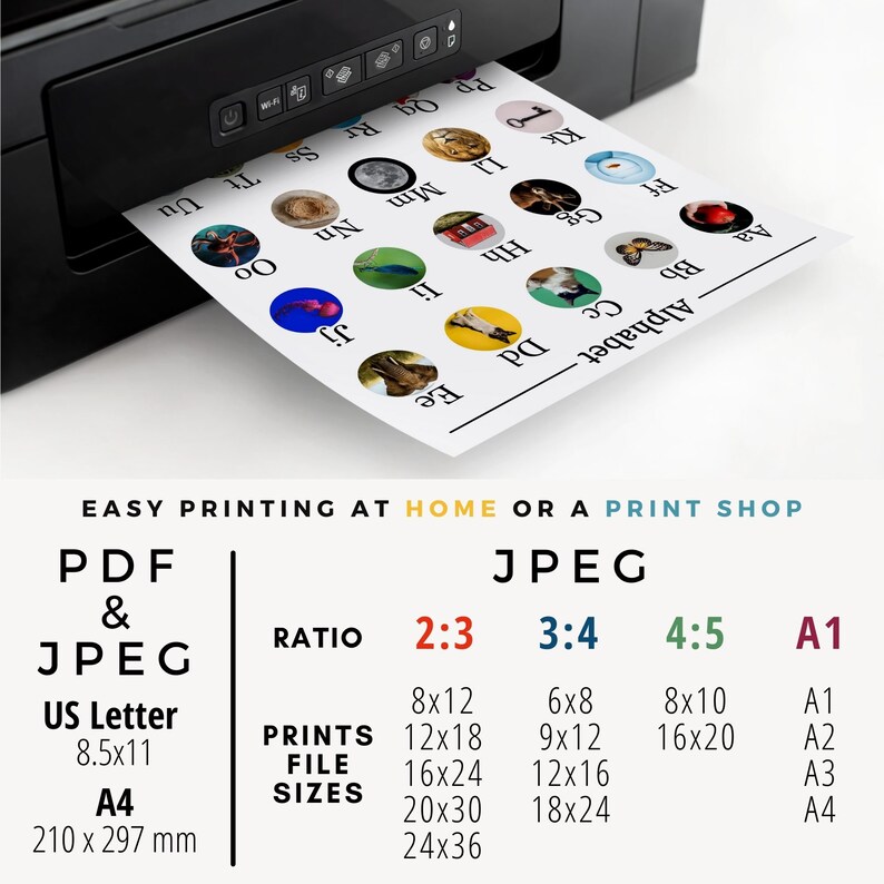 Alphabet Chart Bookface Montessori Phonics Poster Educational Resources Reading Homeschool & Kid's Room Décor PDF JPEG Printable image 4