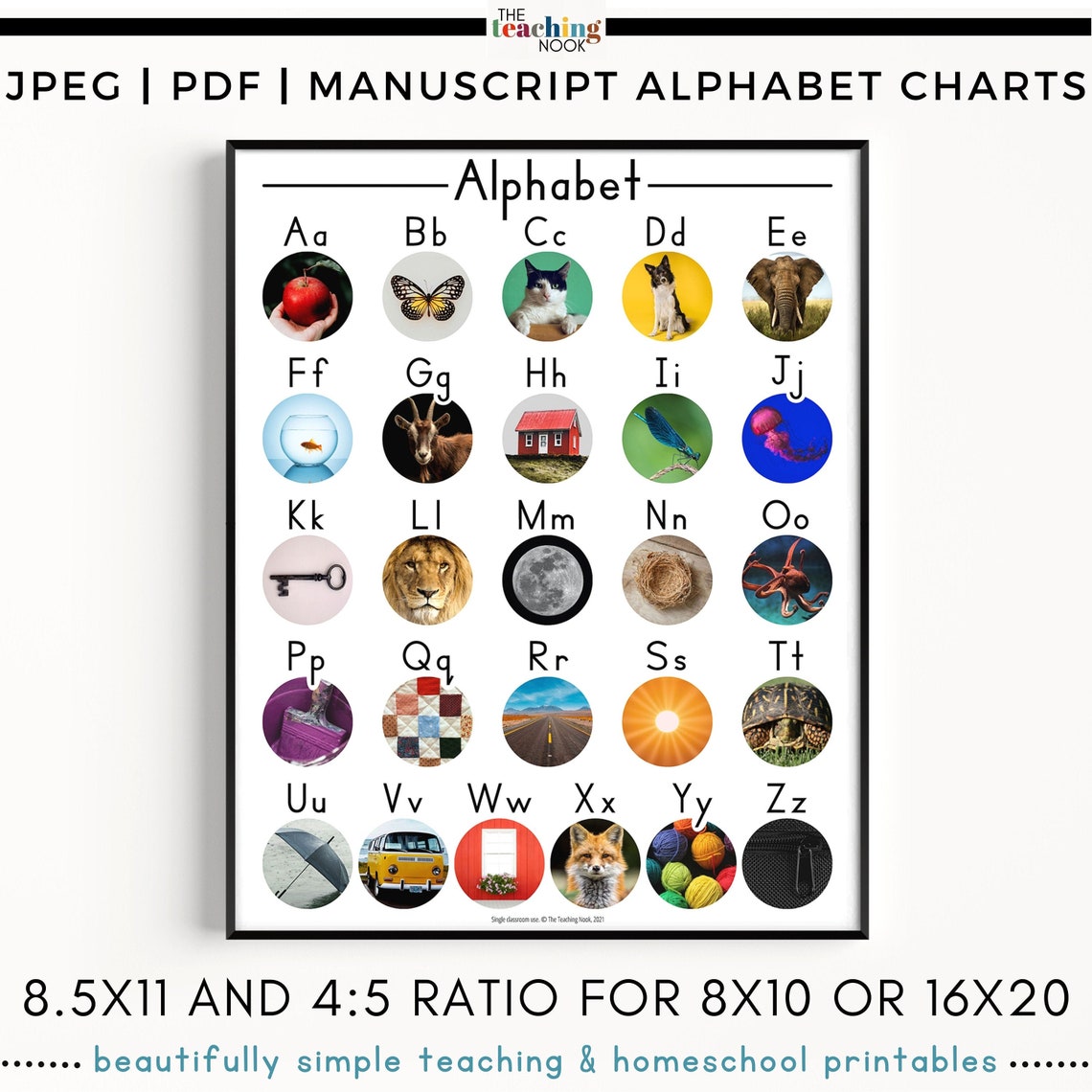 Manuscript Alphabet Charts Printable ABC Poster Reading | Etsy