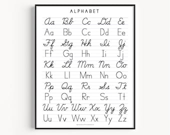 Cursive Poster Etsy