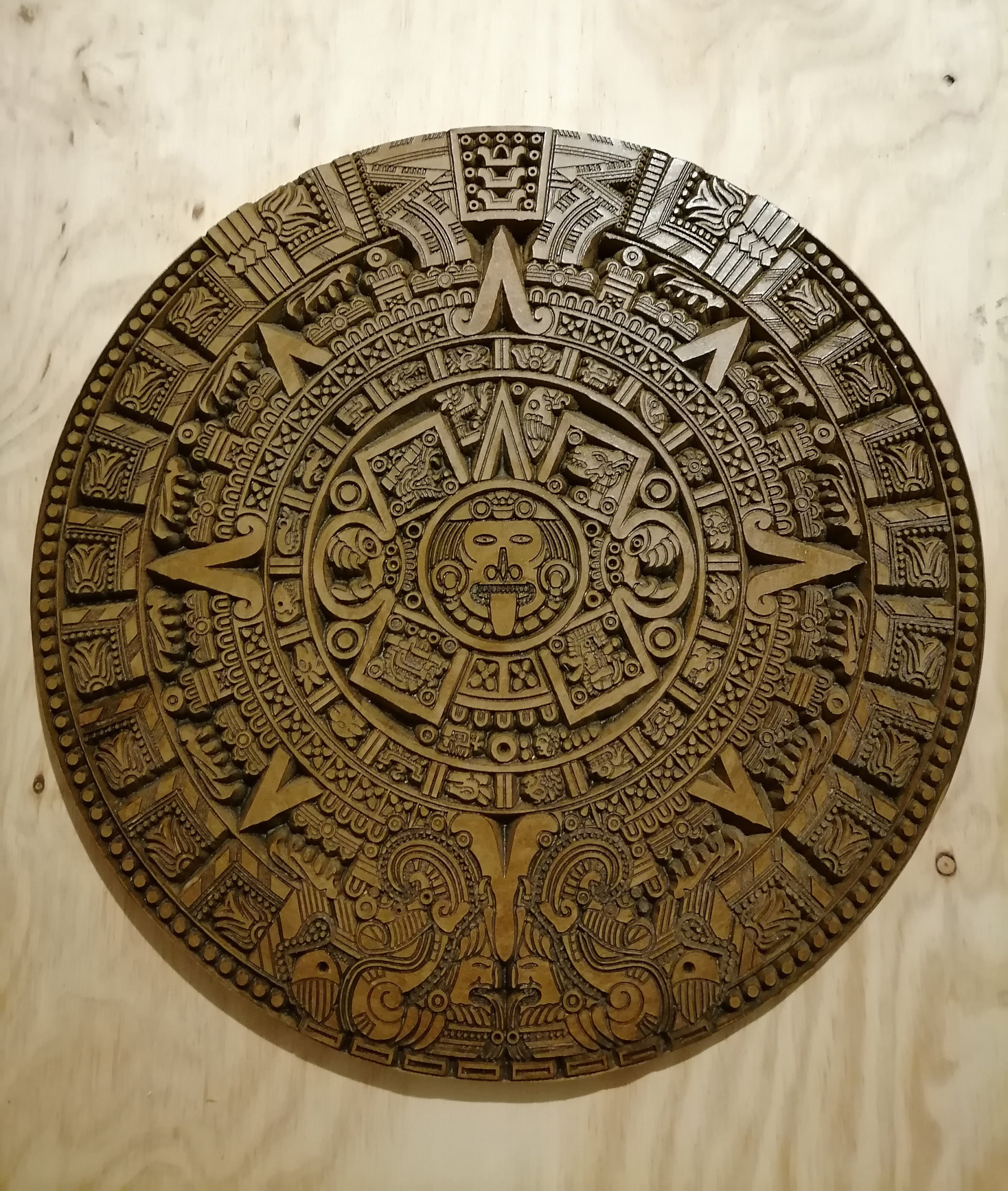 Large mayan aztec wall Calendar carved wood wall art Etsy