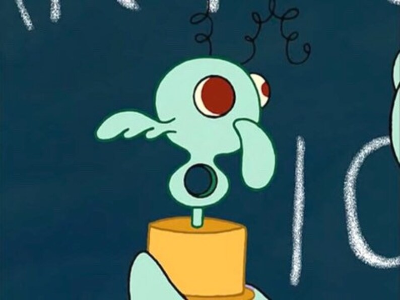 Squidward en Repose recreation from polymer clay and resin | Etsy