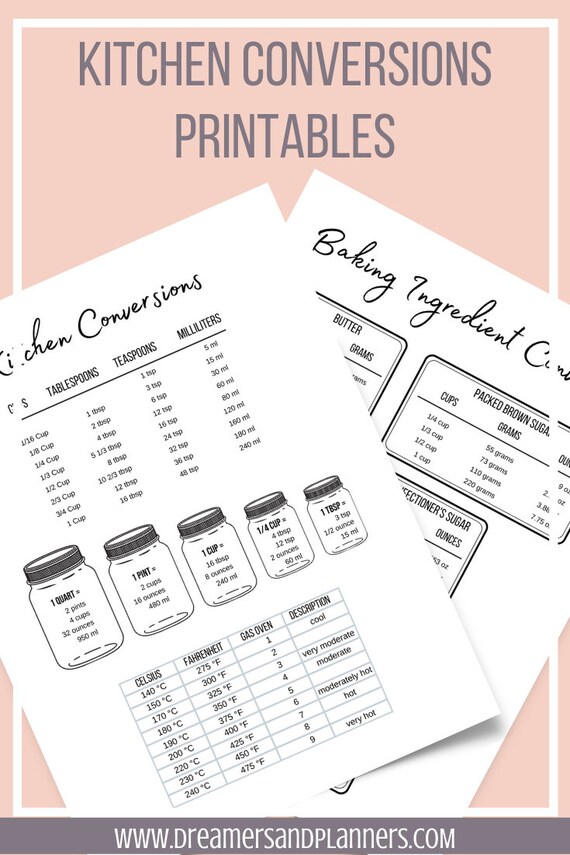 Easy Kitchen Conversion Chart Free Printable Shelf Cooking