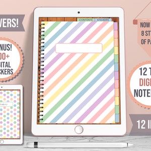 Rainbow DIGITAL NOTEBOOK goodnotes, digital diary journal, digital tabs, digital diary goodnotes, digital diary notability, notebook tabs