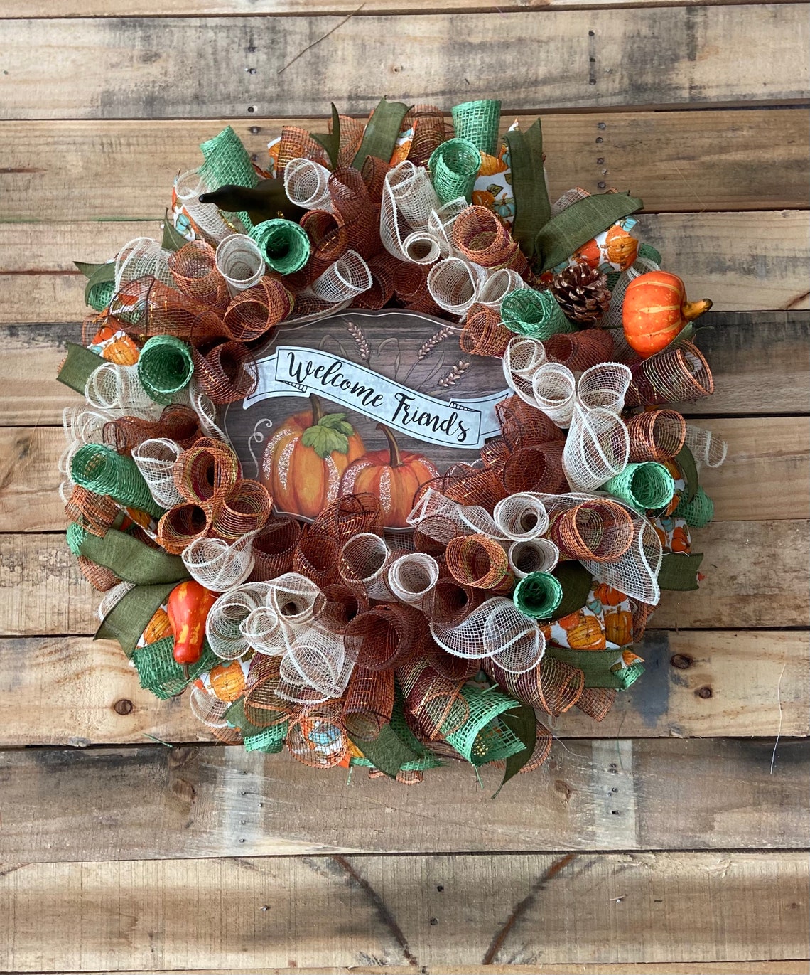 Fall wreaths for front door/Farmhouse wreath/Pumpkin wreath Etsy