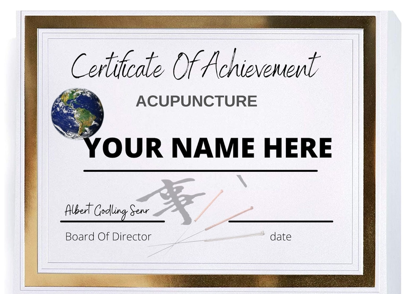 Acupuncture Certificate Digital Download Novelty Etsy