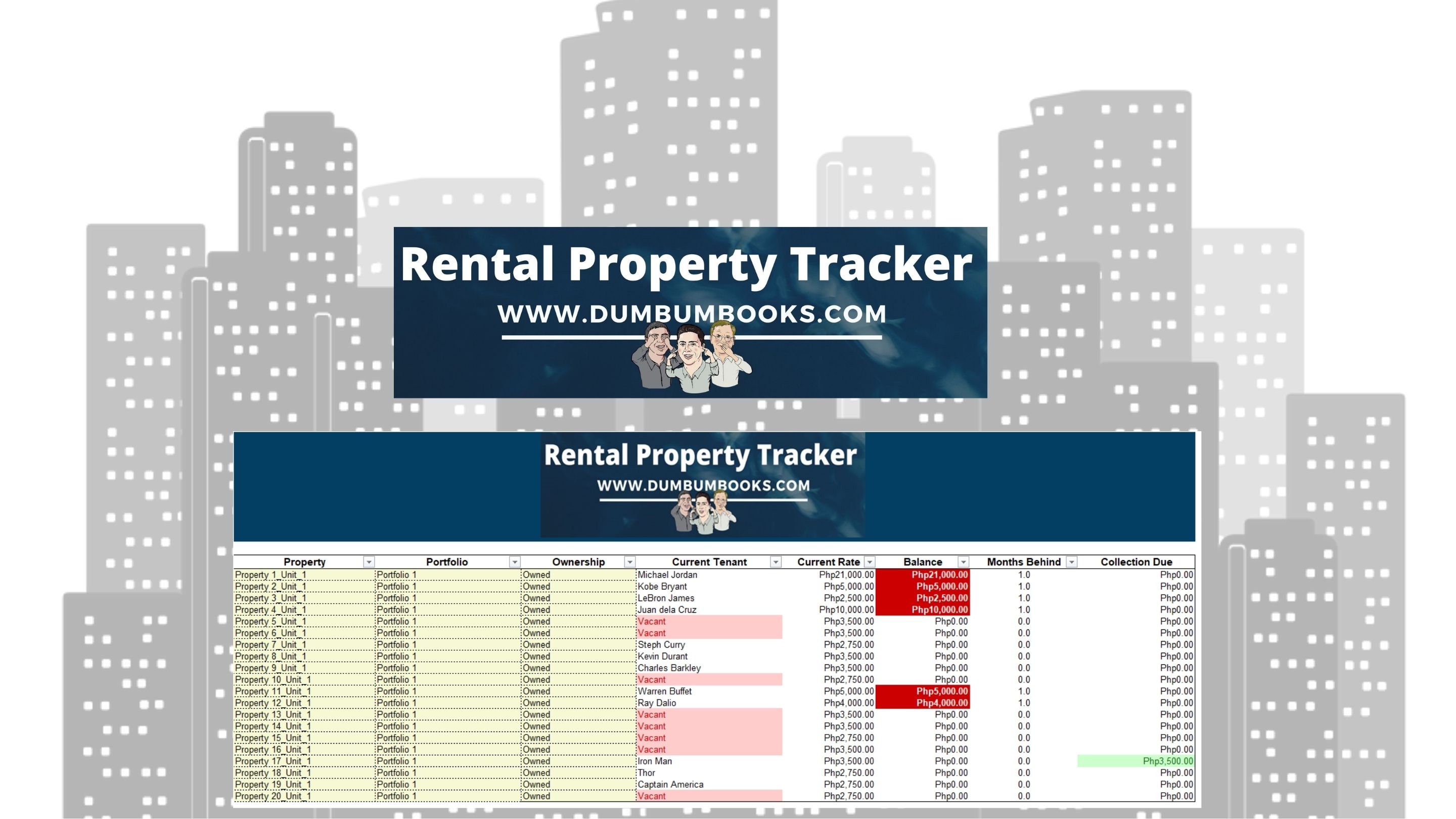 Rental Property Tracker for 20 Flats/Homes/Units Landlords Etsy