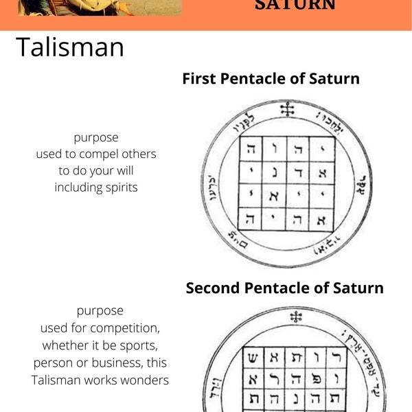 King Solomon Seals Pentacle of Saturn Talisman Digital Download