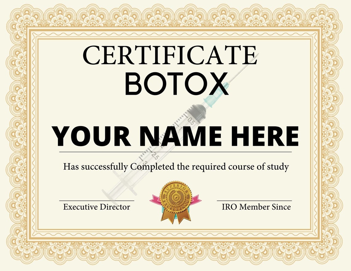 Botox Gift Certificate Template