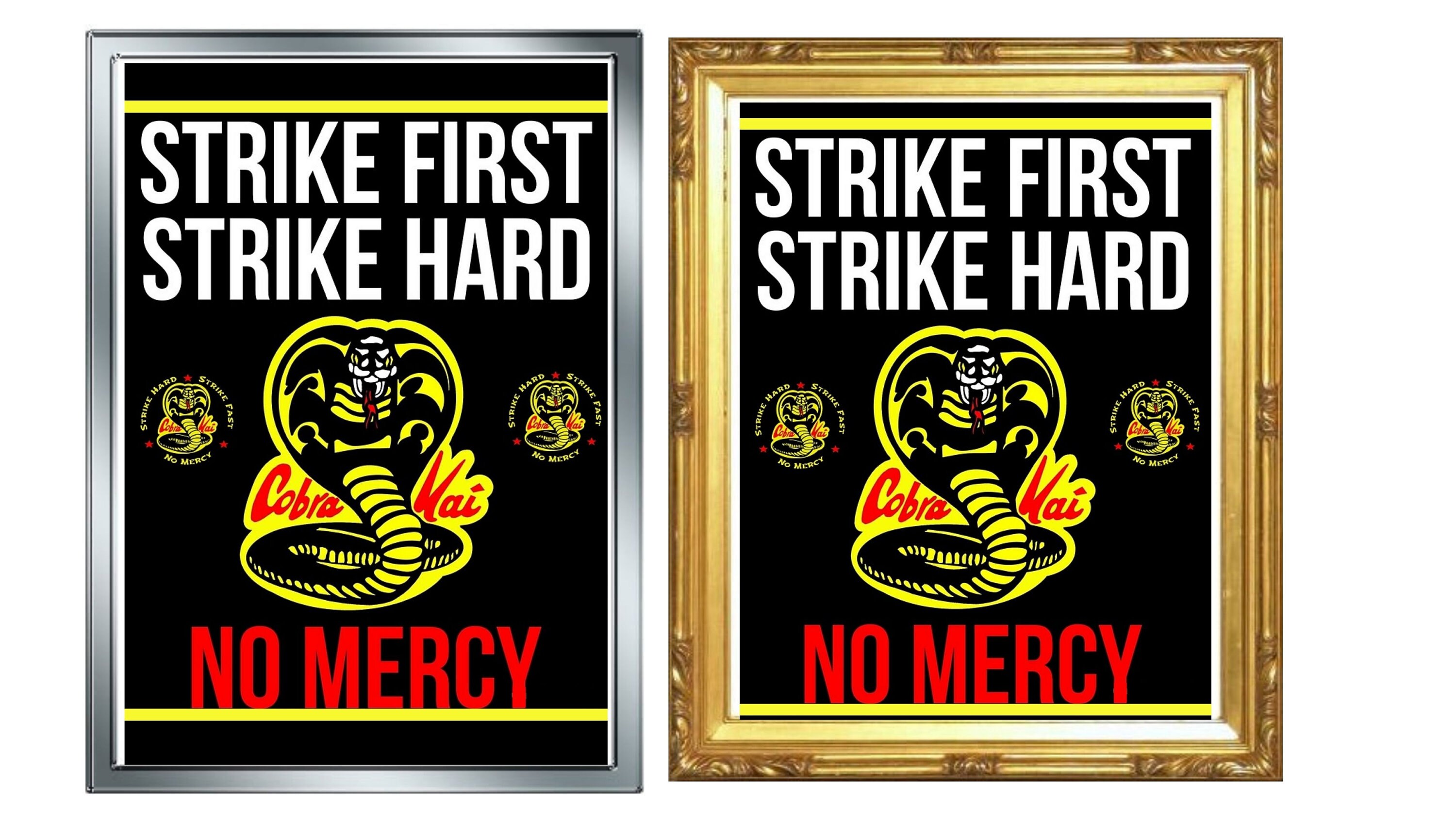 Cobra Kai 'Strike First Strike Hard No Mercy' Patch – Hook & Loop Back, 3.0 Inches