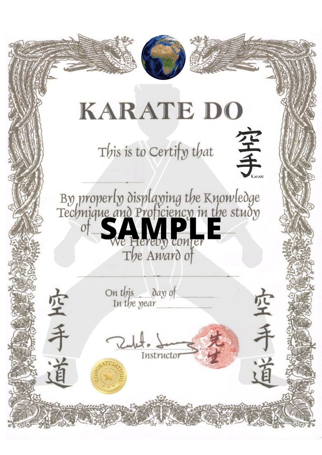 Martial Arts Certificate KARATE Certificate Batch 3 Canva Editable