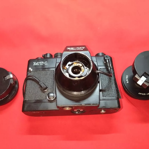 KMZ Zenit-MT1 Surprise 35mm film SLR camera BODY + 2 lenses