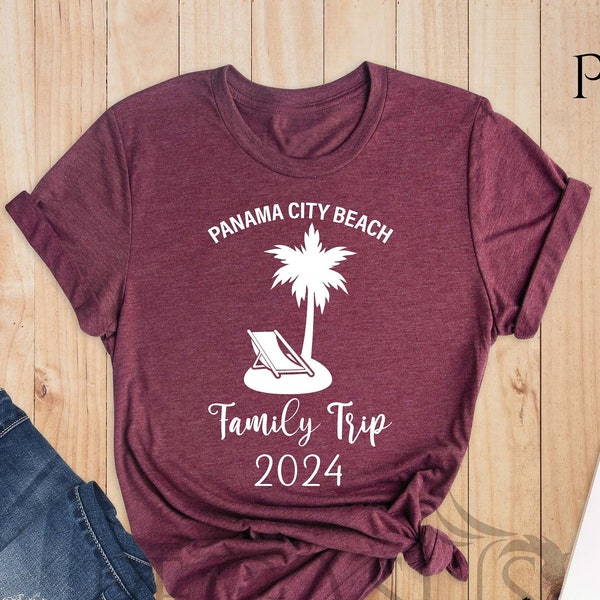 Panama City Beach Family Trip Shirt, Panama 2024 Shirt, Family Beach Vacation Shirts, Palm Tree Shirts, Summer Vacation Shirts for Family