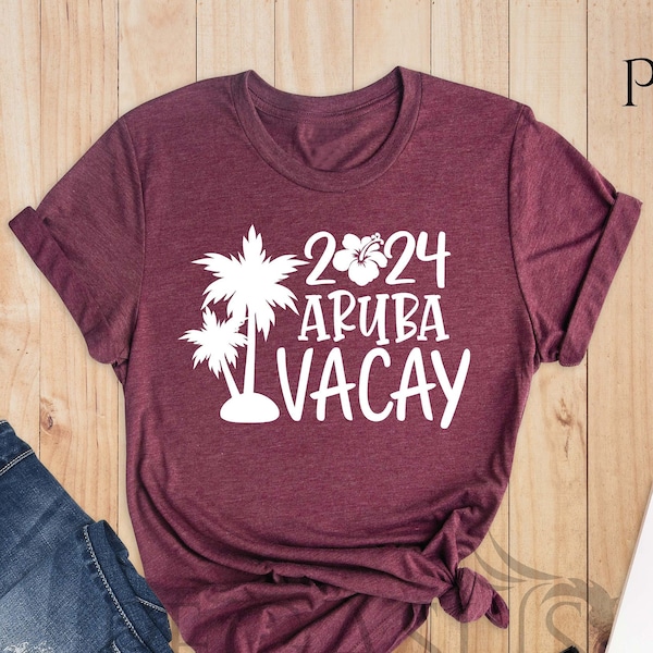 2024 Aruba Vacay Shirt, Summer Holiday T-shirt, Vacation 2024 Tee, Cute Beach Tee, Summer Beach Tee, Holiday Season Tees, Family Matching