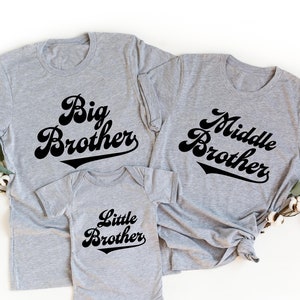 Matching Siblings Shirts, Big Brother Middle Brother Little Brother Shirts, Family Matching Tees, Big Middle Little Shirt, Matching Brothers