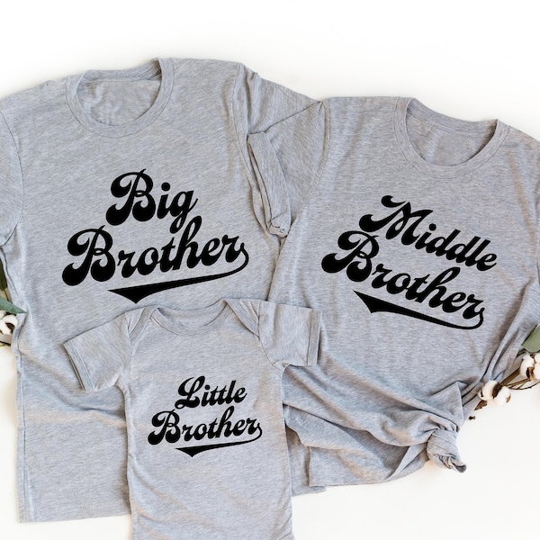 Matching Siblings Shirts, Big Brother Middle Brother Little Brother Shirts, Family Matching Tees, Big Middle Little Shirt, Matching Brothers