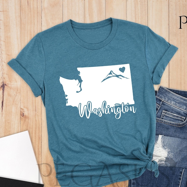 Washington Map Shirt, Washington Forest Tee, Washington State Shirt, WA State T-shirt, Washington Gift, Seattle Shirt, Washington Love Shirt