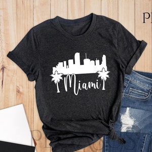 Miami Skyline Shirt, Florida Shirts, Travel Shirts, Florida T-shirt, Miami Trip Shirts, Miami Palm Silhouette Shirt, City Of Florida Shirt