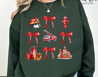 Coquette Firefighter Sweatshirt, Firefighter Shirt, Cute Firefighter Shirt, Women's Firefighter Shirt, Firefighter Wife Shirt, LA Strong Tee