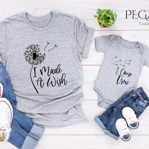 I Made a Wish Matching Shirts, Mommy and Me Shirt, First Mother's Day, Family Shirt, Baby Shower, Mothers Day Gift, Gift For New Mom