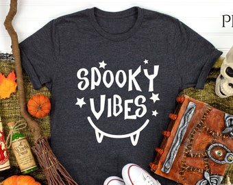 Spooky Vibes Halloween Shirt, Funny Halloween Shirt, Halloween T-shirt, 2024 Halloween, Funny Spooky Vibes Tee, Fang Shirt, Vampire Shirt