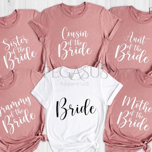 Bridal Family Shirt, Bride - Groom Family Squad Shirt, Bride Shirt, Groom Gift, Bridal Gift, Wedding Gift, Bridal Party T-shirts