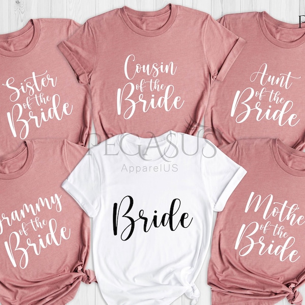 Bridal Family Shirt, Bride - Groom Family Squad Shirt, Bride Shirt, Groom Gift, Bridal Gift, Wedding Gift, Bridal Party T-shirts