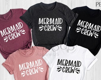 Mermaid Crew Shirt, Mermaid Shirt, Mermaid Tee, Mermaid T-Shirt For Girls, Little Mermaid T-Shirt, Sea T-Shirt, Mermaid Friends Shirt