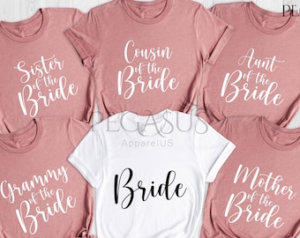 Bridal Family Shirt, Bride - Groom Family Squad Shirt, Bride Shirt, Groom Gift, Bridal Gift, Wedding Gift, Bridal Party T-shirts