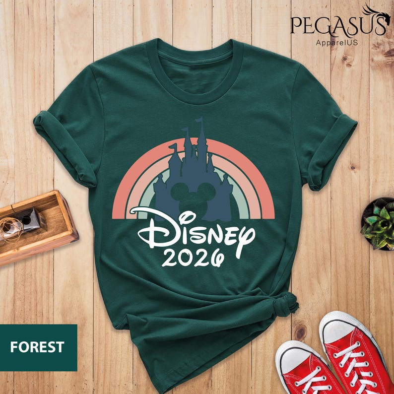 Disney 2026 Shirt, Magical Castle Shirt, Disney Castle Shirt, Disneyworld Group Shirt, Disney Couple Shirts, Disney Rainbow Shirt image 5