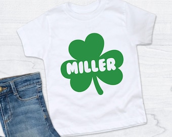 Personalized St Patrick's Day Shirt, Cute Shamrock Toddler, Custom Irish Boys Toddler, Custom Shamrock Shirt, Personalized Clover Kids Tee